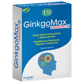 GinkgoMax Memory ESI: integratore naturale per ridurre la stanchezza, l'affaticamento e il normale funzionamento del sistema nervoso e del metabolismo energetico.