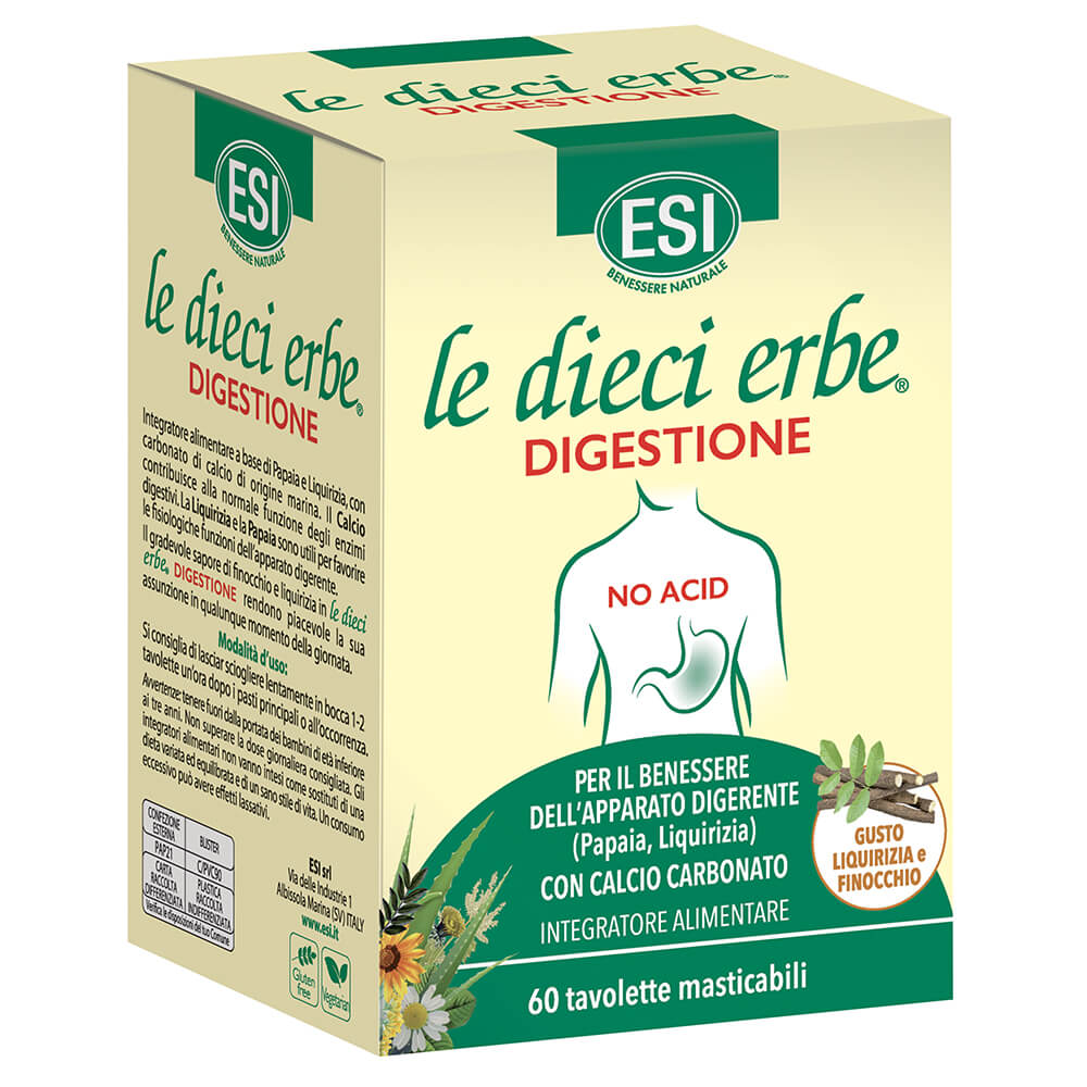 Le Dieci erbe digestione No Acid tavolette